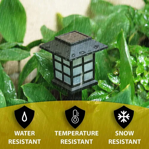 Vista 2 de ZONETECH Luz solar para exteriores, paquete de seis lámparas brillantes de alta calidad, a prueba de lluvia, camino, patio, césped, jardín (6 piezas)