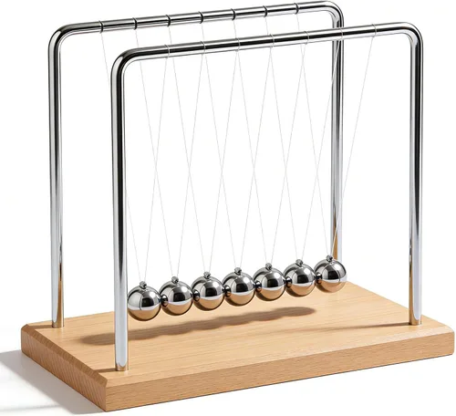 Vista 8 de Newtons Cuna de Equilibrio, Fascinante Accesorio de Física con 5 Perlas para el Hogar y la Oficina