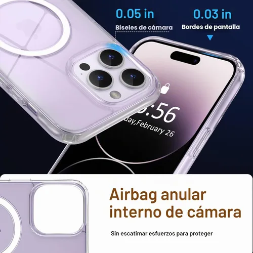 Vista 5 de MOCCA Funda transparente para iPhone 14 Pro Max, transparente transparente (A-Clear)