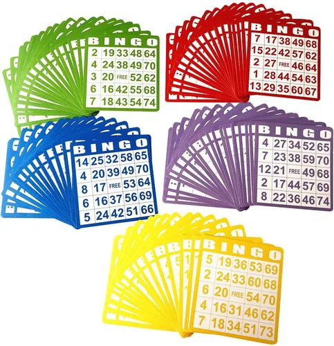 Vista 2 de Yuanhe 100 tarjetas de juego de bingo, hojas de papel desechables reutilizables para niños, fiestas, escuela, aula, reuniones familiares