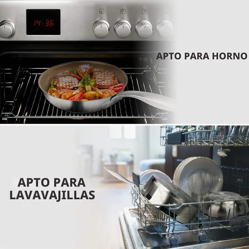 Vista 5 de Duxtop Sartén antiadherente de cerámica, sartén de inducción de acero inoxidable, sartén de 8 pulgadas con parte inferior adherida a impactos