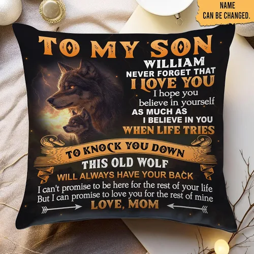 Vista 2 de Hyturtle Almohada personalizada para mi hijo – Regalos de mamá a hijo adulto – Regalos inspiradores en cumpleaños – Regalos de graduación