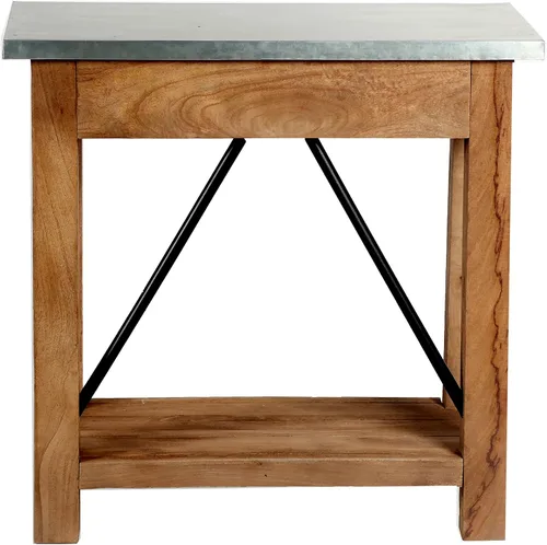 Vista 5 de Alaterre Furniture Millwork - Consola de madera y zinc de 30 pulgadas con dos cajones