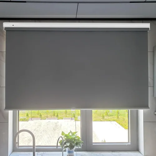Vista 5 de Persiana de ventana, persianas enrollables 100% opacas, 20/28/43/47 pulgadas, cortinas retráctiles, gris claro, protección UV, persianas enrollables