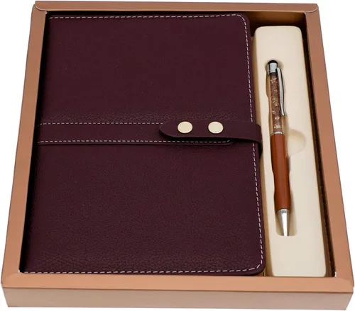 Vista 11 de Juego de cuadernos de tapa dura, cuaderno de papel grueso clásico a rayas con lazo para bolígrafo y bolígrafo, A5 192 páginas, cubierta dura de piel