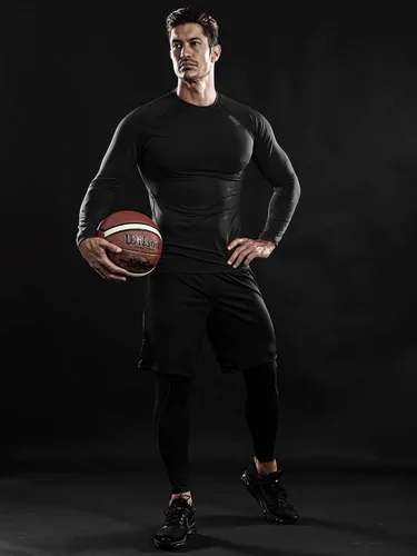 Vista 2 de DRSKIN Paquete de 4, 3 o 1 camiseta de compresión para hombre, manga larga, deportiva, capa base, entrenamiento, correr, atletismo, gimnasio