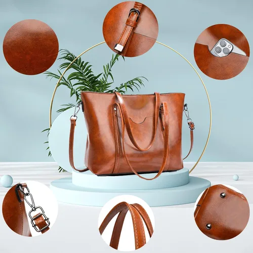 Vista 6 de Bolso de mano LoZoDo con asa para mujer, bolso de bandolera, bolso de compra