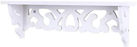 Vista 8 de Estante flotante montado en la pared WPC blanco 35811CM para sala de estar, dormitorio y más - Decoración ideal para el hogar