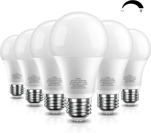 Vista 9 de Bombillas LED regulables, bombilla LED equivalente a 60 W, 2700K luz blanca suave, 9.5 W, 800 lúmenes, base estándar E26, CRI80+, bombilla