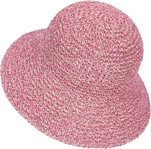 Vista 15 de Sombrero de sol para mujer, hecho a mano, cubo de paja de ganchillo para verano, plegable, gorra de viaje Beige