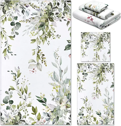 Vista 27 de Preboun Juego de 3 toallas de baño navideñas de gnomo, toallas de mano con árbol de Navidad, toallas de baño con copos de nieve de invierno, toallas