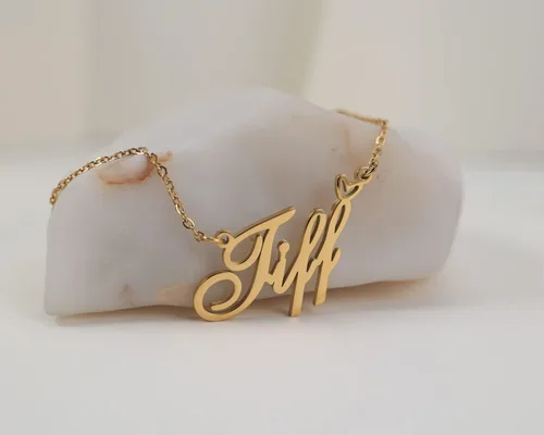 Vista 3 de Collares con nombre personalizado, chapados en oro de 18 quilates, lindo dije de corazón de amor para mujeres y niñas, regalo de Navidad, Metal