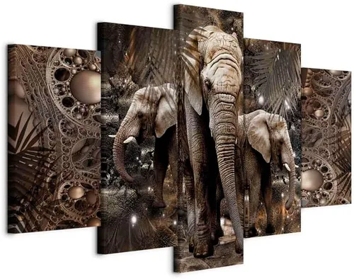 Vista 23 de artgeist Lienzo acústico para pared, diseño de África, 40 x 20 pulgadas, 5 piezas con impresión de sonido de espuma acústica, sala de arte de África