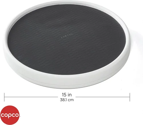 Vista 5 de Copco Pro - Mesa giratoria Lazy Susan de 15 pulgadas, organizador antideslizante para despensa o gabinete para especias, condimentos y botellas