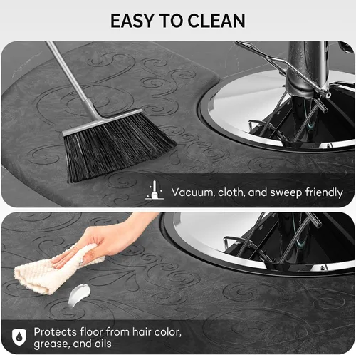 Vista 8 de OmySalon Tapete antifatiga de salón de 5/8 pulgadas de grosor para peluquero de pie, 3 x 5 pies, tapete de peluquero mate debajo de la silla