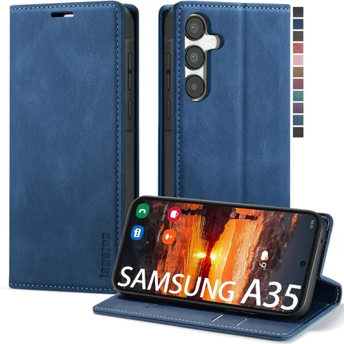 Vista 37 de Funda tipo cartera para Samsung Galaxy A32 5G con bloqueo RFID, tarjetero y función atril magnético, funda de cuero con tapa para Galaxy A32 5G