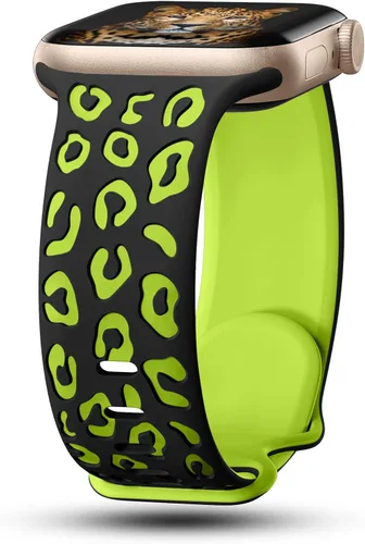 Vista 20 de CreateGreat Correas de leopardo grabadas compatibles con Apple Watch Band de 1.575 in 1.614 in 1.496 in 1.654 in 1.732 in 1.772 in 1.811 in 1.929 in