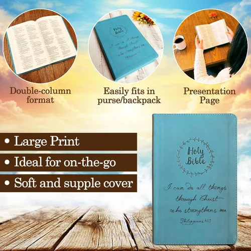 Vista 9 de Biblia NIV personalizada: Crea tu propio diseño grabado personalizado con un diseñador, Biblia Sagrada NIV Value Thinline Azul Nueva Versión