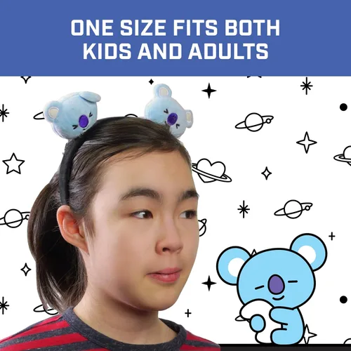 Vista 43 de Concept One BT21 LINE FRIENDS - Diadema bordada de felpa 3D para mujer, Chimmy