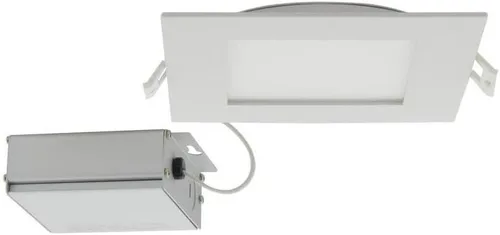 Vista 10 de Satco CCT Downlight LED de ajuste delgado con lente plana con controlador remoto, cuadrado de 8 pulgadas, color blanco