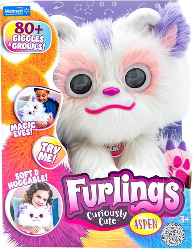 Vista 2 de Furlings Aspen - Juguete de peluche interactivo de 13 pulgadas, más de 80 sonidos y animaciones, regalo para niñas y niños mayores de 3 años