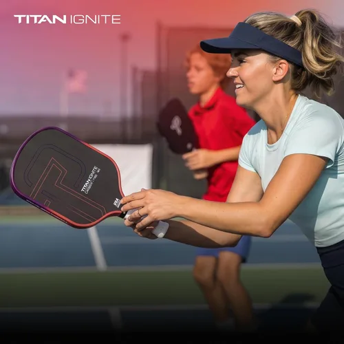 Vista 7 de Titan Ignite - Paleta de pickleball de fibra de carbono para jugadores principiantes y mejoradores - Cara de fibra de carbono cruda T700, punto