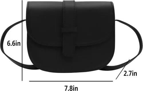 Vista 6 de Bolsos cruzados para mujer, monedero pequeño, estilo vintage, bohemio, bolso de hombro de piel sintética, bolso casual de viaje, Negro 1#
