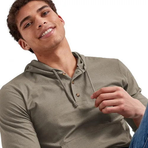 Vista 6 de Hanes Sudadera con capucha para hombre Originals Tri-Blend con cuello Henley