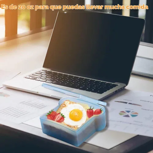 Vista 6 de Abnaok 4 recipientes de sándwich de 20 onzas para loncheras, caja de sándwich con forma de tostada, caja de sándwich con tapa, soporte para sándwich