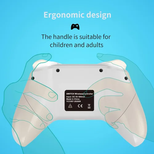 Vista 7 de GCHT GAMING Controlador de interruptor, controlador Switch Pro para interruptor inalámbrico SwitchLiteOLED con Wake Up AmiiboNFC, turbo, movimiento