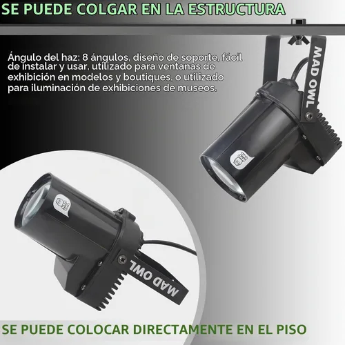 Vista 2 de Foco de bola de discoteca LED Pinspot Light - Luz de fiesta de bola de espejo motorizada