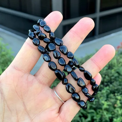 Vista 3 de Adabele 1pc Natural Stretch Gemstone Bracelet 5mm-8mm Free Form Bead 7 Inch 7.5 Inch Healing Crystal Engergy Quartz Chakra Jewelry Women Birthday