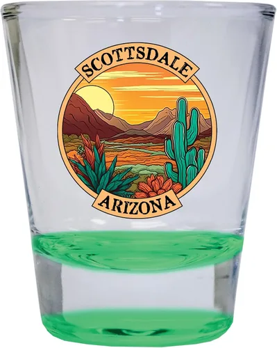 Vista 5 de Scottsdale Arizona Design A Souvenir - Vaso de chupito redondo de 1.5 onzas, color azul, paquete de 2