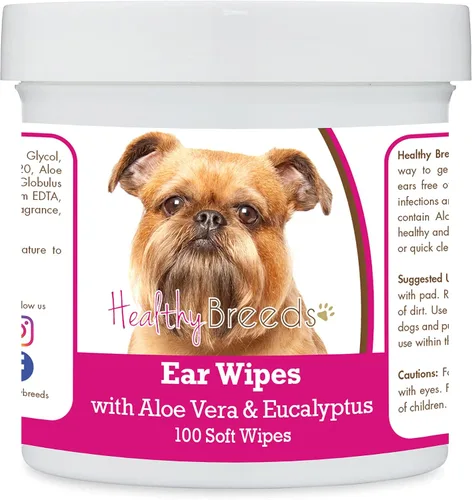 Vista 164 de Healthy Breeds Affenpinscher Toallitas de limpieza de oídos con aloe y eucalipto para perros, 100