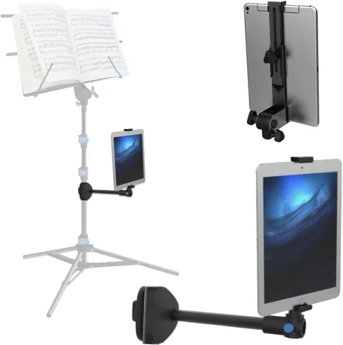 Vista 5 de IA Stands Soporte plegable para partituras de música ECT1 con soporte intercambiable para tableta