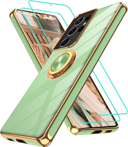 Vista 276 de Funda para Motorola Moto G 5G 2024: Funda Moto G Play 5G 2024 con 2 piezas de protectores de pantalla, soporte de anillo de rotación de 360°