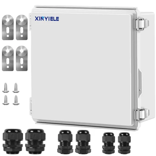 Vista 16 de Caja de conexiones de plástico ABS impermeable para proyectos al aire libre, IP67, resistente a la intemperie, a prueba de polvo con cubierta