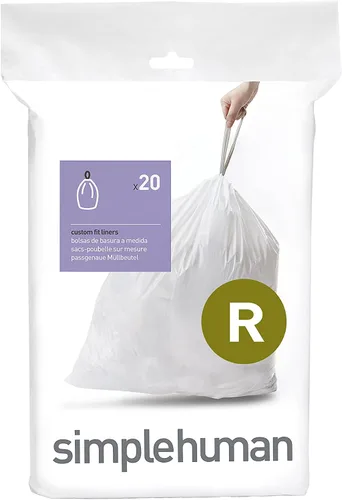 Vista 52 de simplehuman Forro para bote de basura de ajuste personalizado, 45 litros/12 galones, 20 unidades (paquete de 2)
