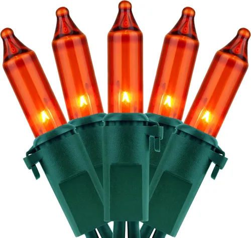 Vista 11 de YULETIME 200 Luces de Navidad Moradas, Paquete de 2 Juegos de 33 Pies, 100 Unidades, Luces de Cadena Incandescentes Certificadas UL