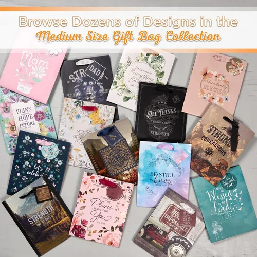 Vista 5 de Christian Art Gifts Bolsa de regalo de retrato con etiqueta y juego de papel de seda para mujeres: Grateful for You, inspirada en la fe