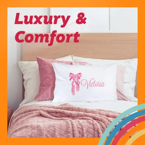 Vista 2 de Pattern Pop - Funda de almohada personalizada de bailarina - Fundas de almohada decorativas de zapatos de punta rosa - Ideal para regalar - Funda