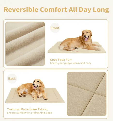 Vista 3 de Made4Pets Cojín Cama para Jaula de Perros Medianos y Grandes, Lavable y Reversible, Tapete Antideslizante para Perrera para un Sueño Acogedor, Cama