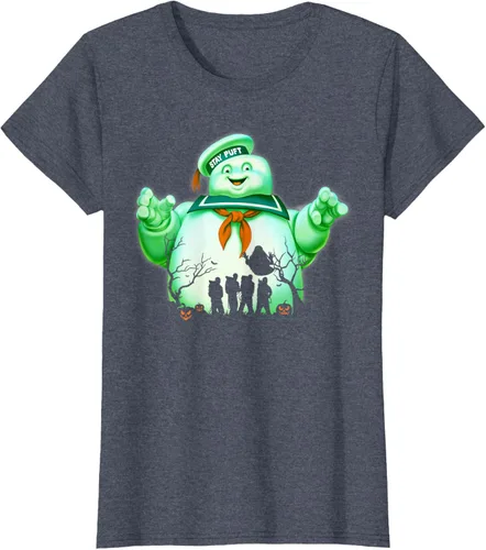 Vista 7 de Ghostbusters Marshmallow Man Group Shot Silhouette Camiseta Negro