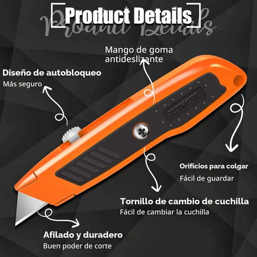 Vista 5 de JETMORE Cortador de caja, paquete de 2 cuchillos utilitarios, cortador de Naranja