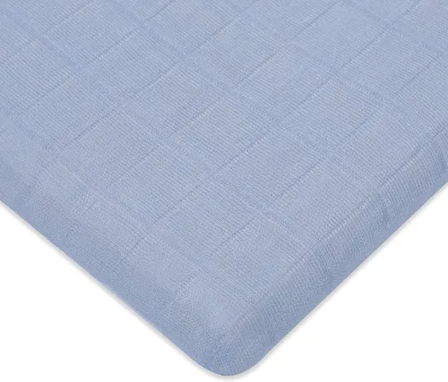 Vista 17 de Babyletto Sábanas de muselina para moisés de bebé para niñas y niños - Certificadas GOTS, funda de algodón orgánico transpirable, ajuste de 360°