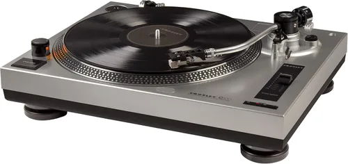 Vista 2 de Reproductor de Tocadiscos con Correa de Tracción Crosley C100A-SI con Contrapeso Ajustable, Plata