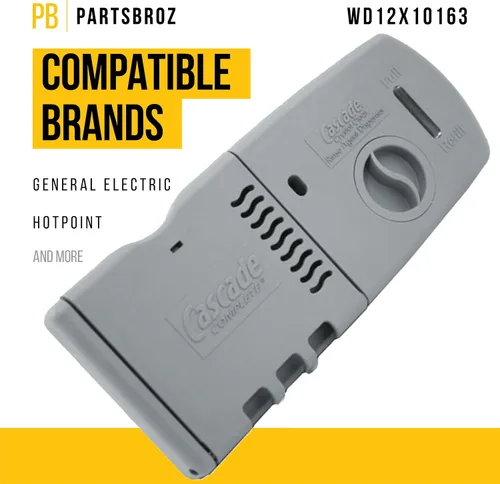Vista 2 de PartsBroz WD12X10163 - Tapa de enjuague para dispensador de detergente, compatible con lavavajillas General Electric Hotpoint. Sustituye a AP3767572
