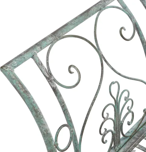 Vista 4 de SAFAVIEH Outdoor Collection Adina - Banco de jardín victoriano de hierro forjado antiguo antiguo de 51 pulgadas de ancho, color verde oscuro
