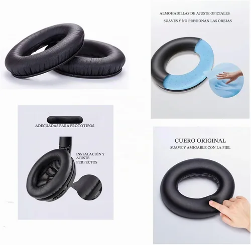 Vista 4 de Almohadillas de repuesto para auriculares, para auriculares Bose Quietcomfort QC15 QC25 QC35 35 ii (Negro)