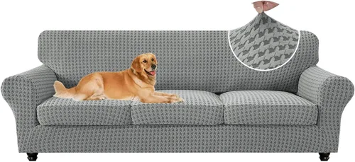Vista 34 de MAXIJIN 2 fundas elásticas para sillón de sala de estar, fundas gruesas y suaves con brazos para perros, mascotas, protector de sofá individual